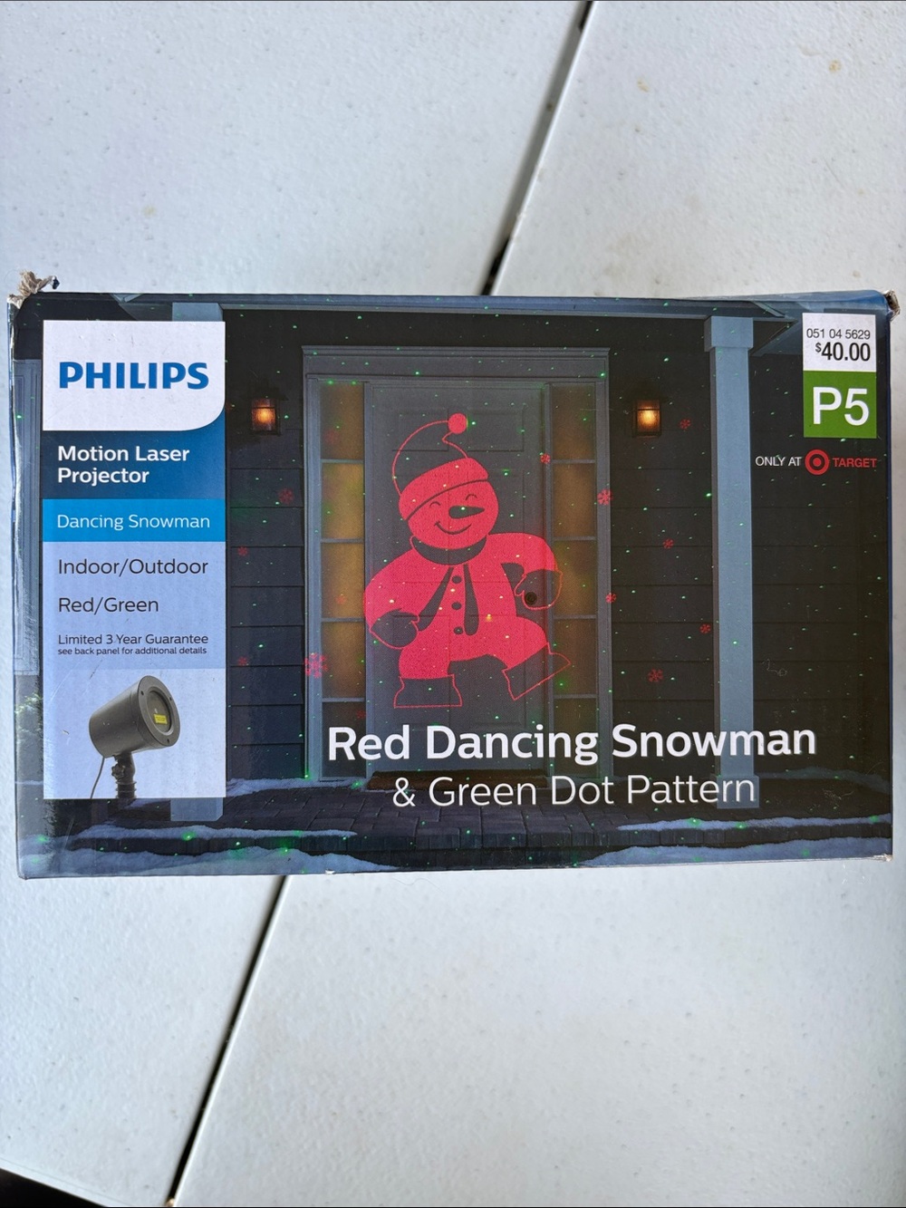 Philips Red and Green Motion Laser Projector - Dancing Snowman